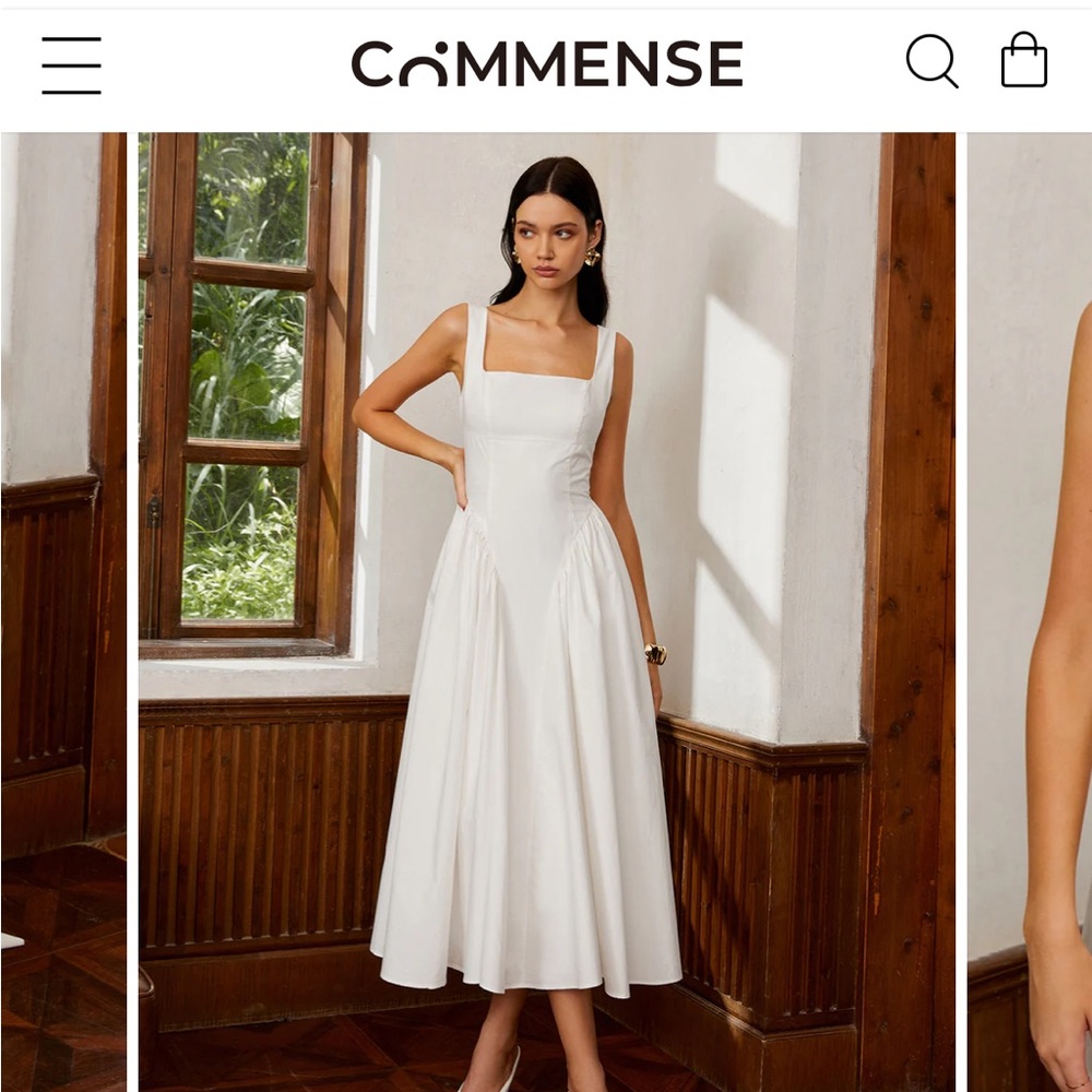 Brand New 100% cotton Commense white dress for wedding reception - Picture 1 of 4